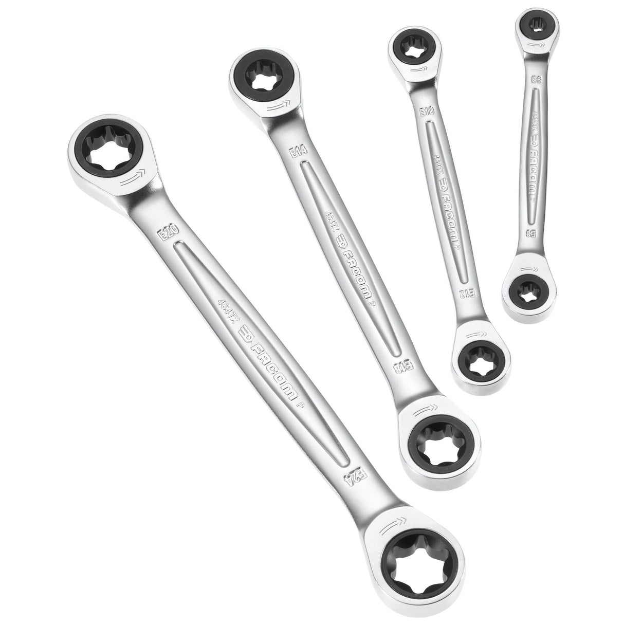 Jeu de 4 Cl?s polygonales Torx ? cliquet