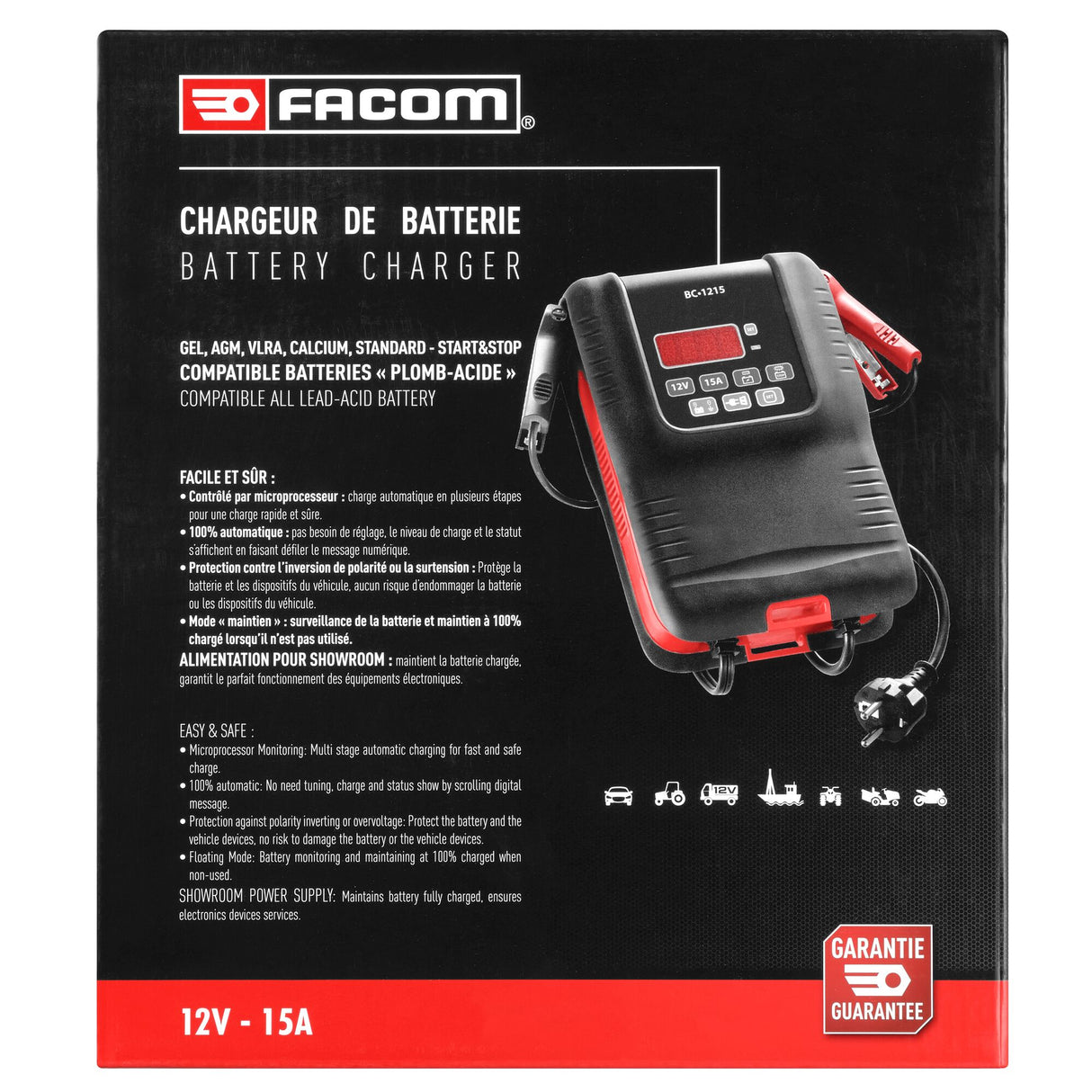 Chargeur de batterie 12V - 15A, Fonction showroom