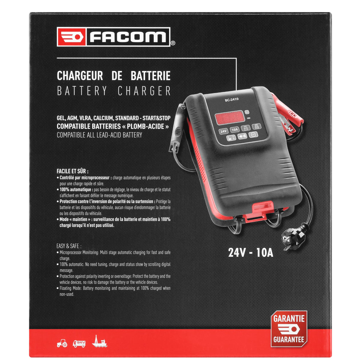 Chargeur de batterie, 24 volts - 10 ampères