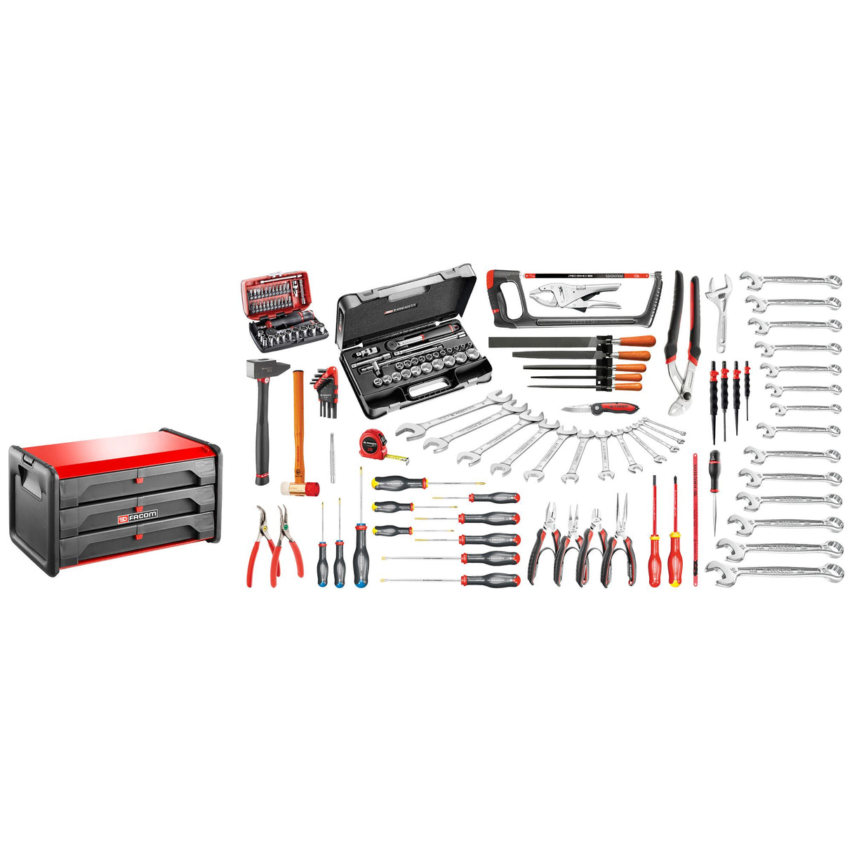 Sélection maintenance industrielle 147 outils - boîte à outils bi-matière 3 tiroirs