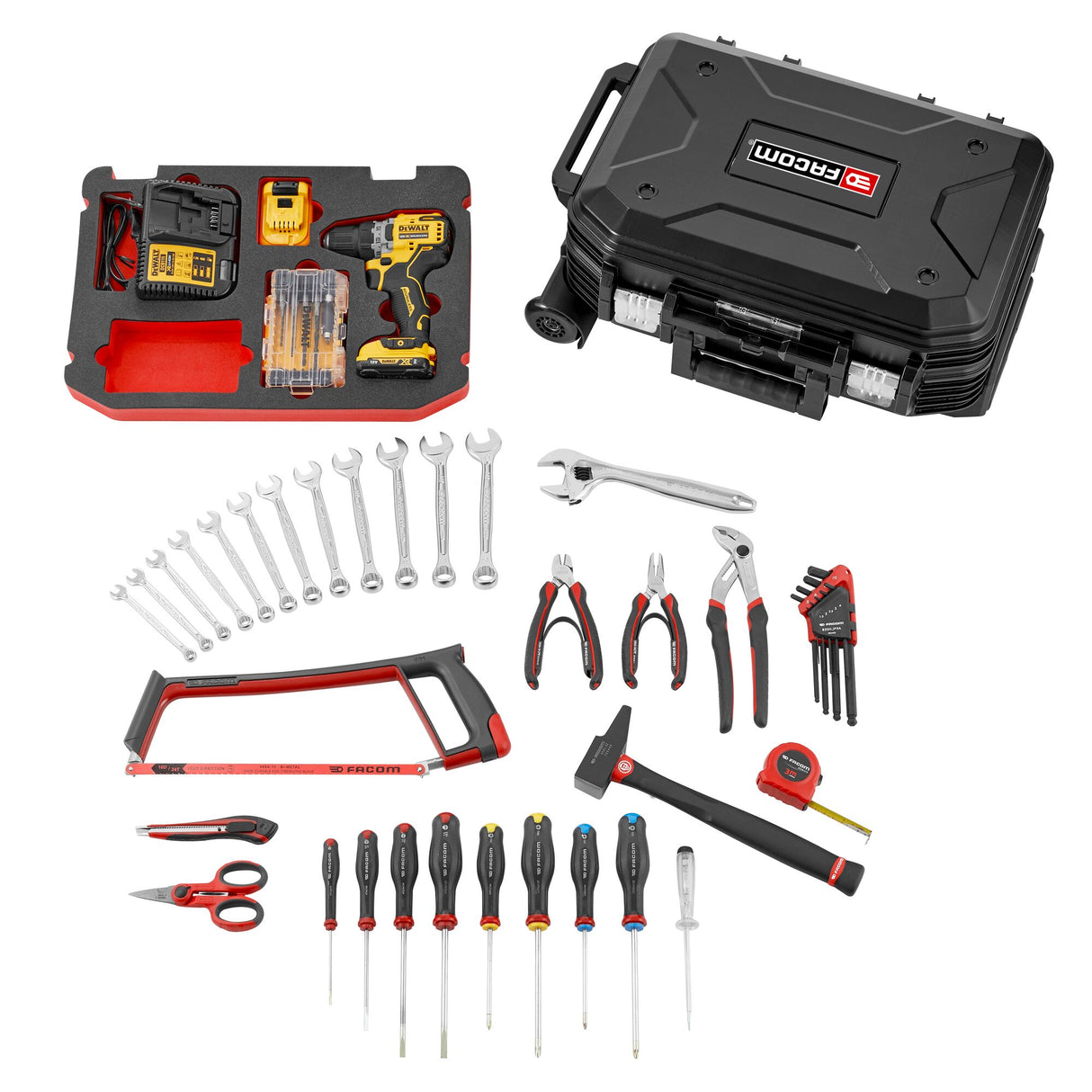 Valise de maintenance ? roulettes - S?lection FACOM / DeWALT - 68 Pi?ces