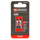 Embouts de vissage pour tournevis à impact Flextorq, L 25 mm, empreinte vis fendue, 5,5 mm, 2 pièces