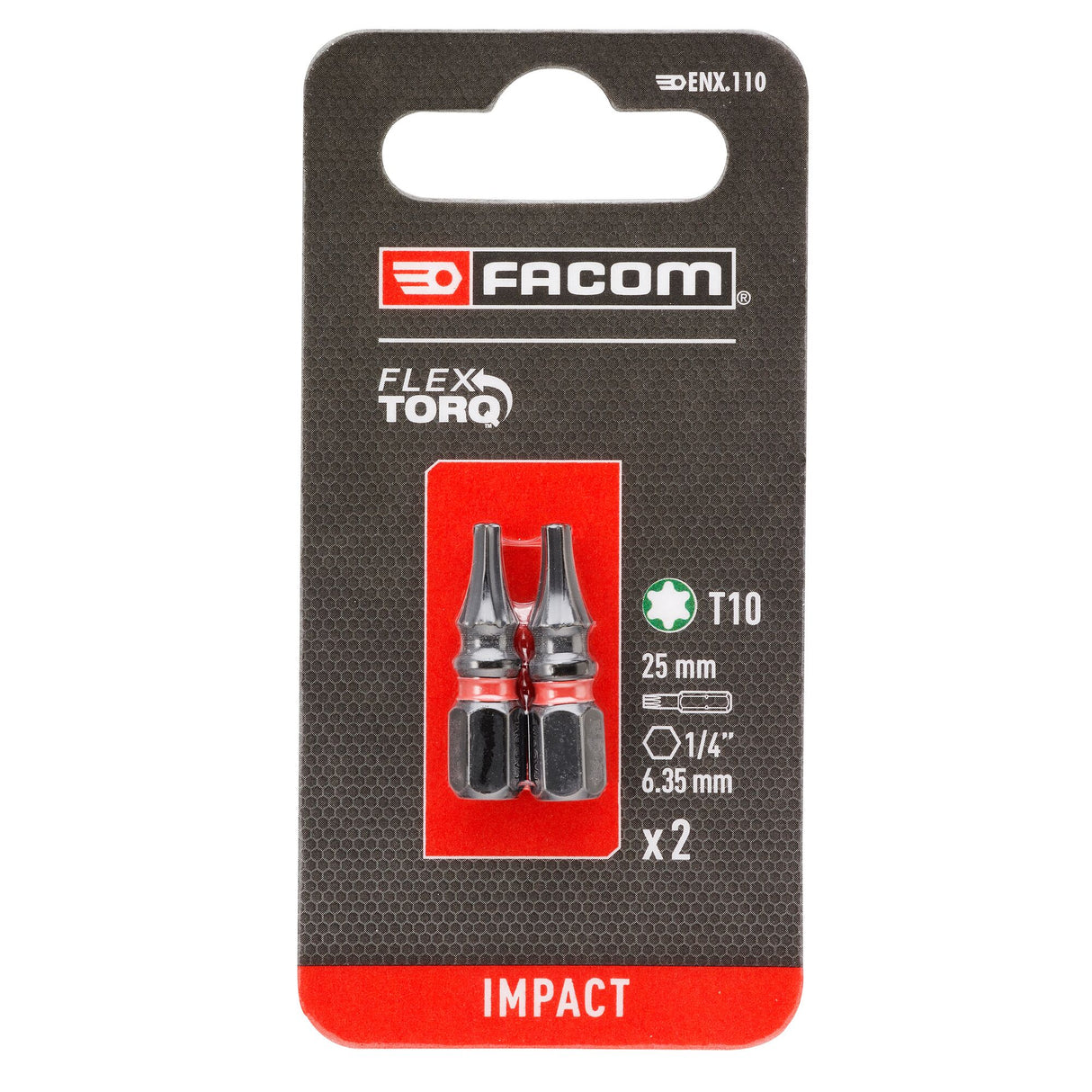 ENX.130 - Embouts de vissage pour tournevis à impact Flextorq, L 25 mm, empreinte Torx®, 2 pièces