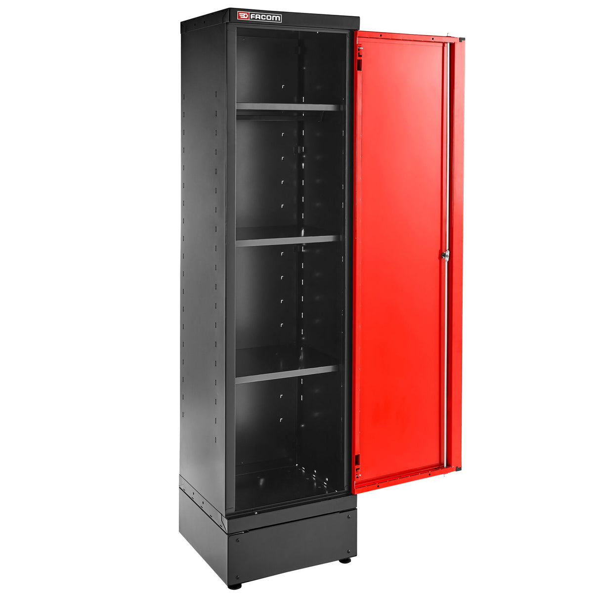 Armoire 1 porte pleine, 3 étagères, L 533 x p 506 x h 2060 mm, rouge