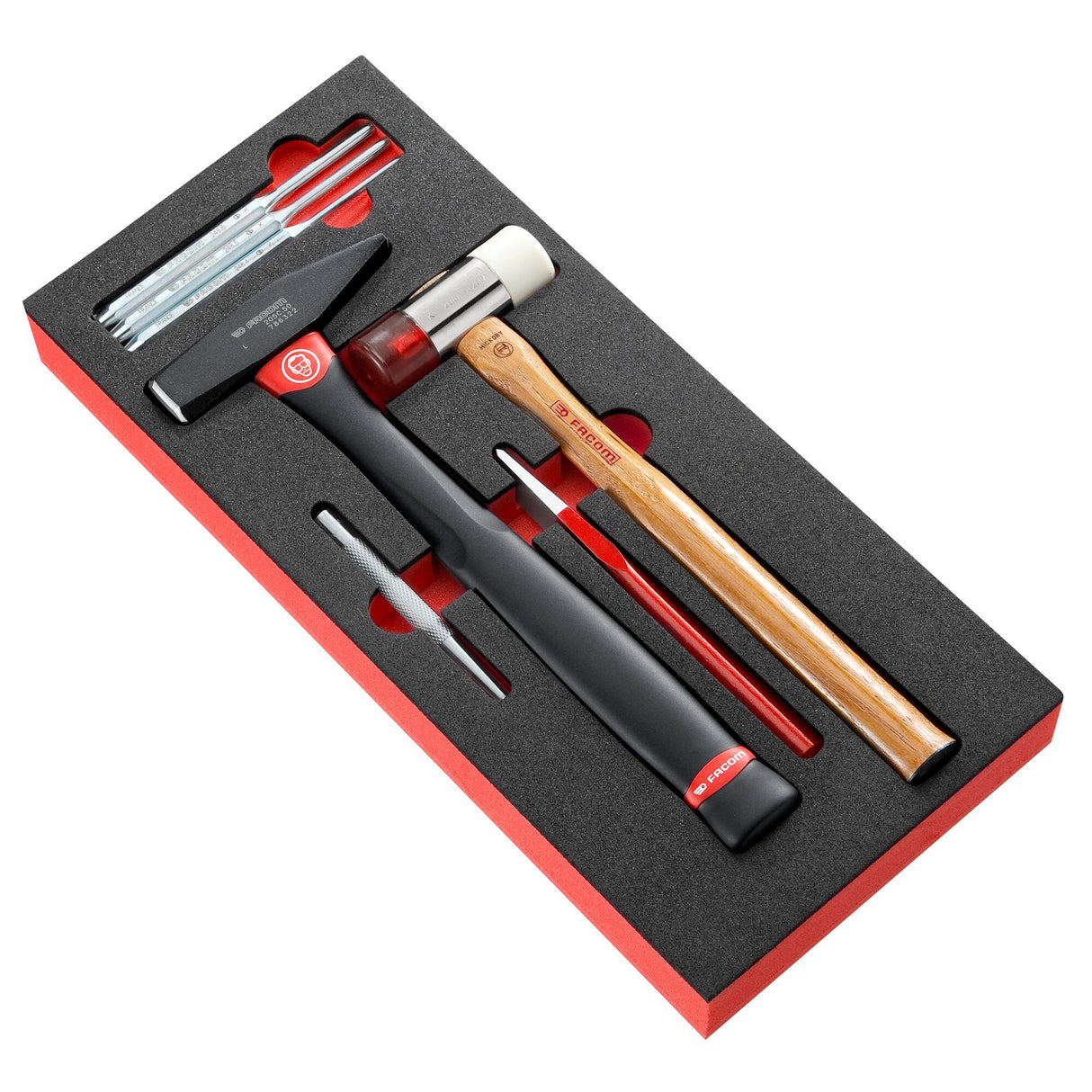 Module outils de frappe, chasse-goupilles longs et marteau hickory 205C, 7 pièces