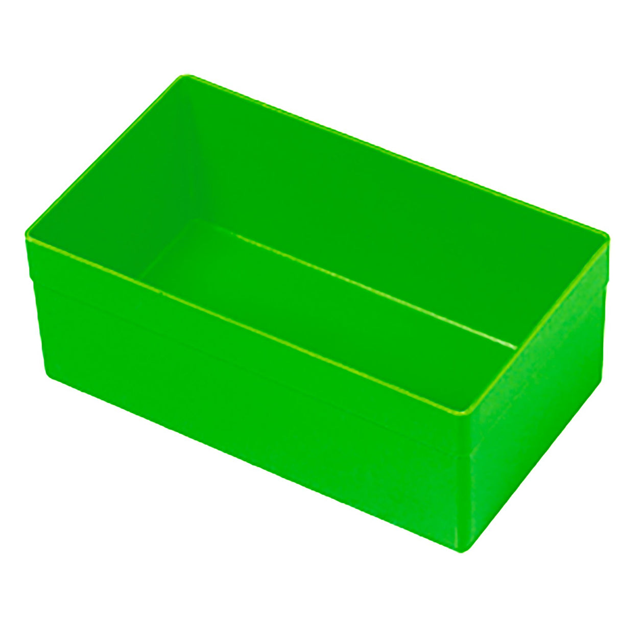 Bac médium rectangulaire plastique vert pour aménagement valises, H 51 mm